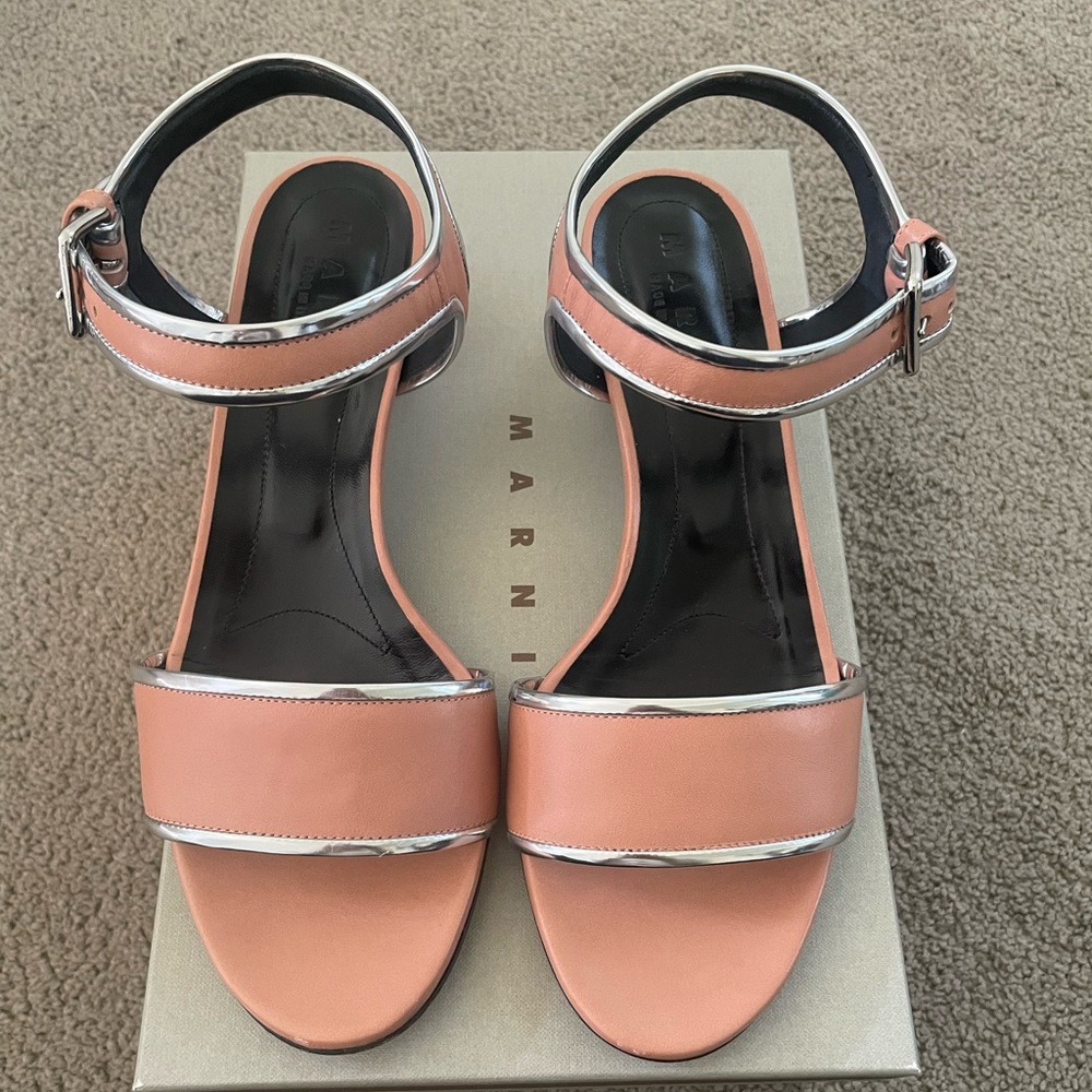 Marni leather sandals with silver detail. 40.5 - Picture 2 of 6